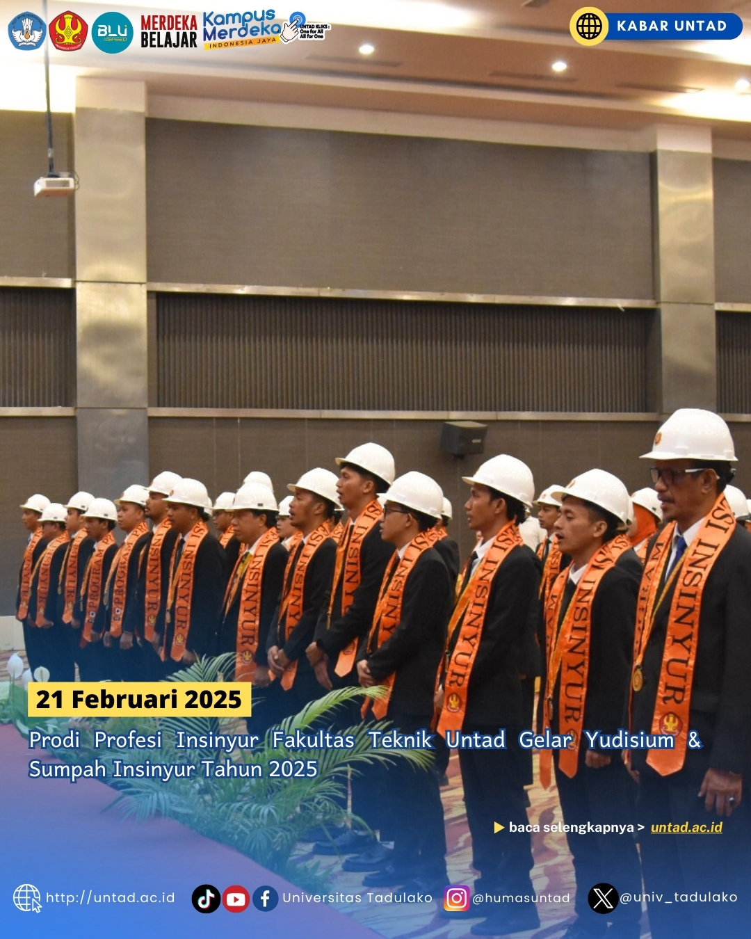 Prodi Profesi Insinyur Fakultas Teknik Untad Gelar Yudisium Sumpah Insinyur Tahun 2025