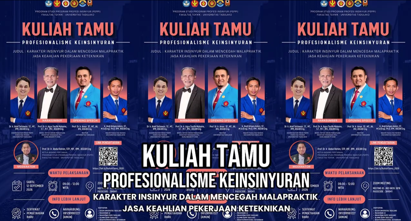 PSPPI Fakultas Teknik UNTAD Gelar Kuliah Tamu Profesionalisme Keinsinyuran